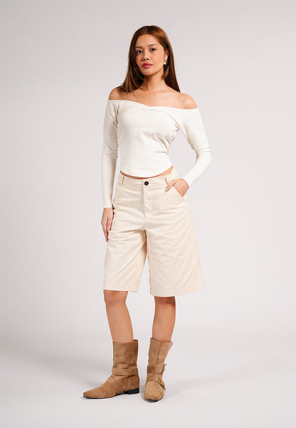 DNM Studios 2026 Dunn Long Sleeve Reversible Top (Cream)