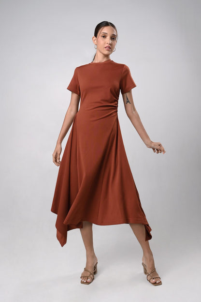 Durley Short Sleeve Dress (Rust)