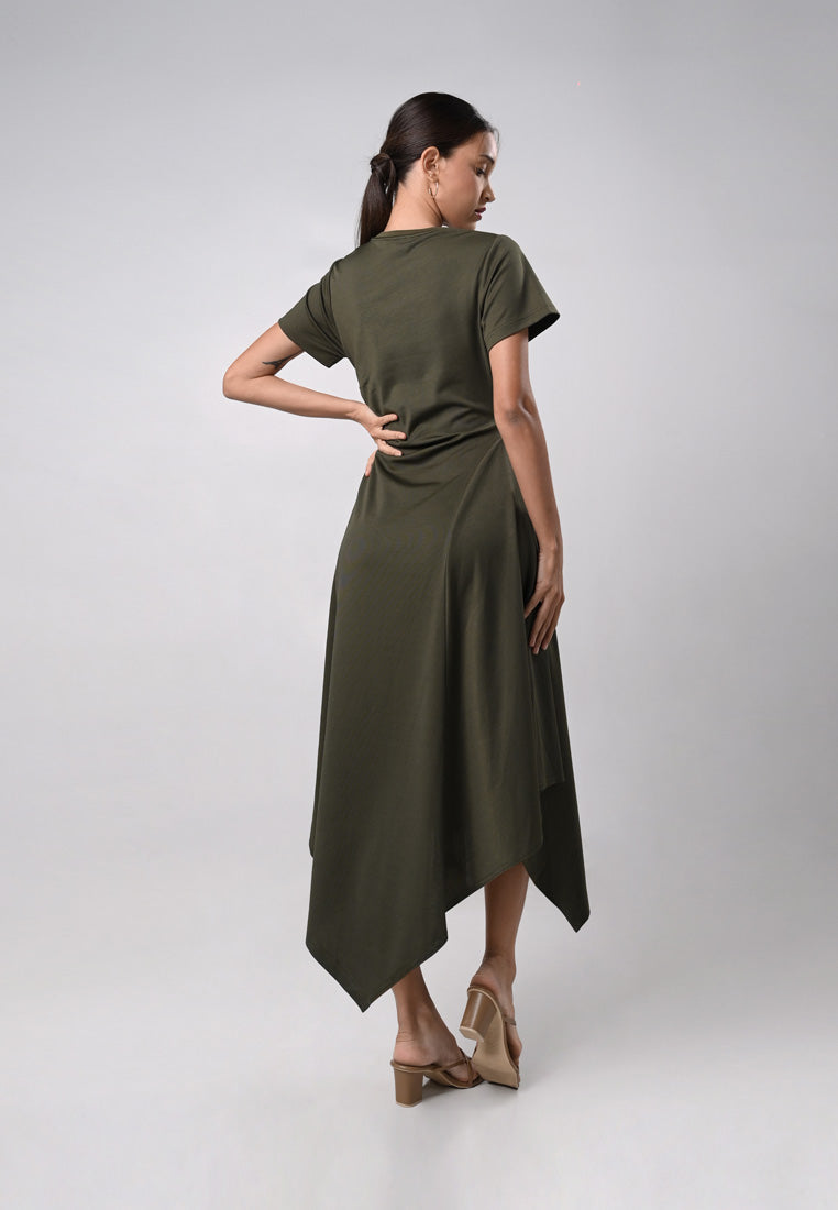 Durley Short Sleeve Dress (Olive)
