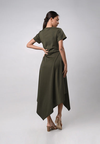 Durley Short Sleeve Dress (Olive)