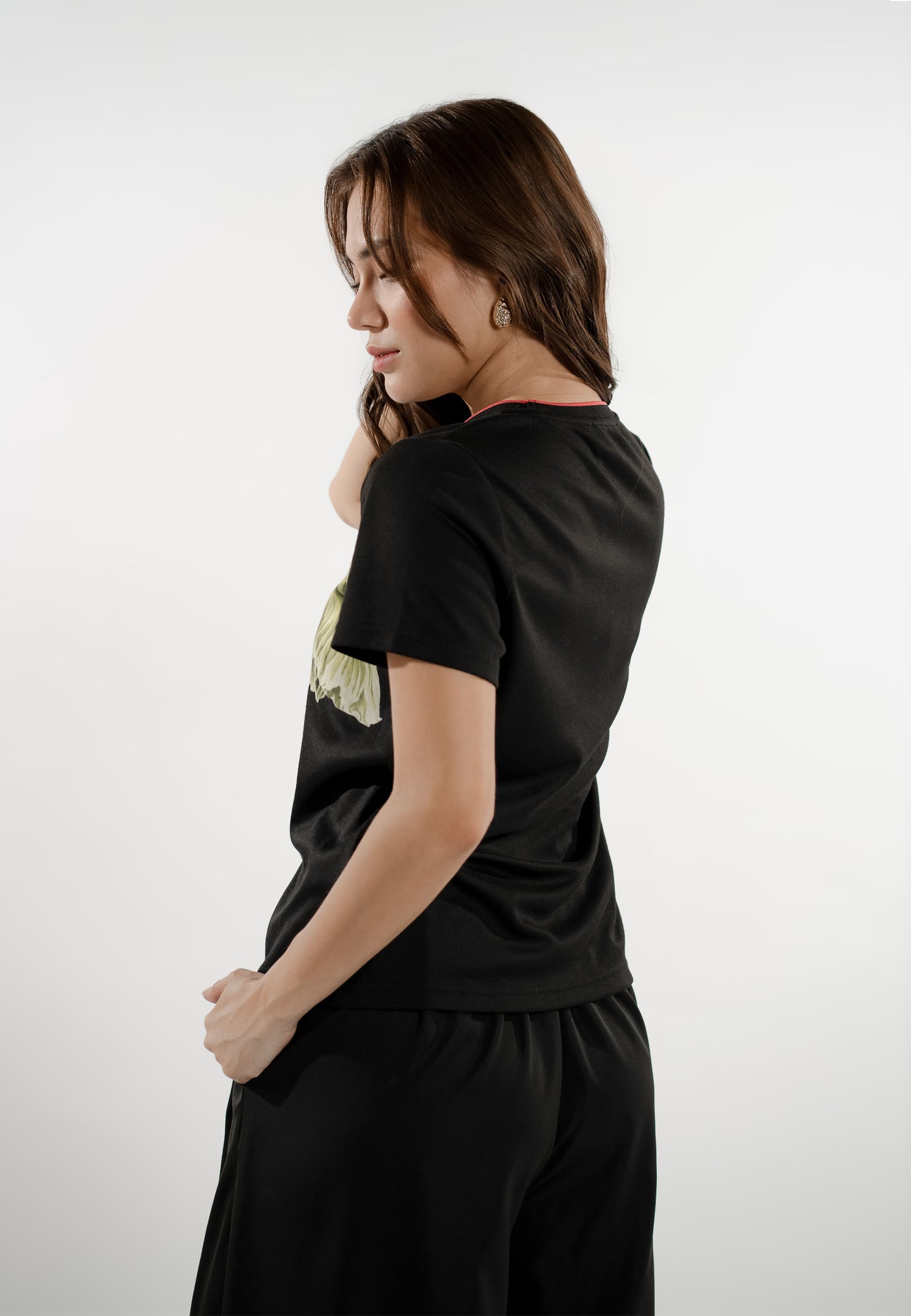 Erwyn Short Sleeve Shirt Top (Spot Print Black)