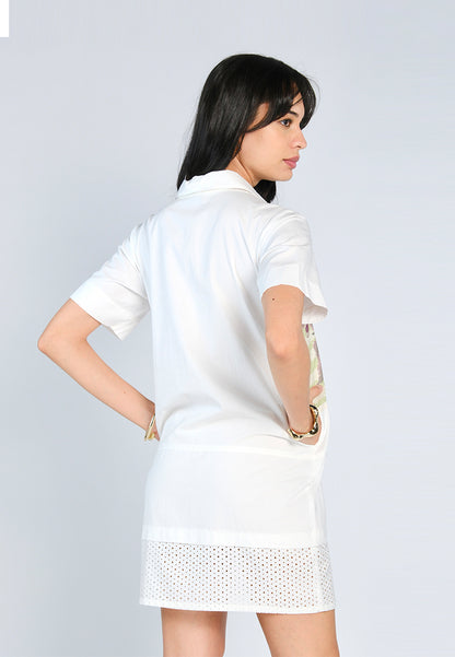 Nobleza Fabia Short Sleeve Dress (Off-white)