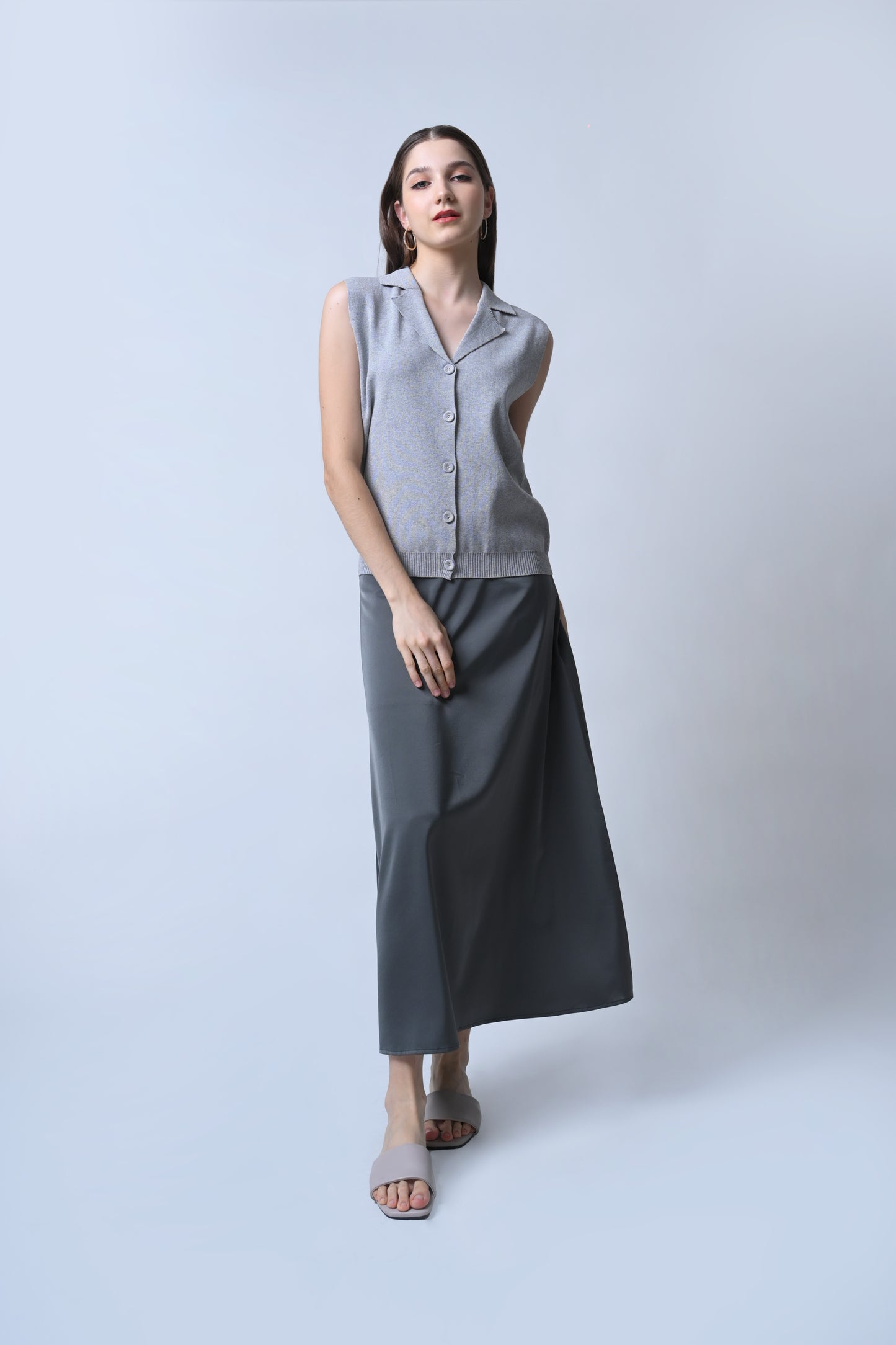 Fallon Sleeveless Top (Gray)