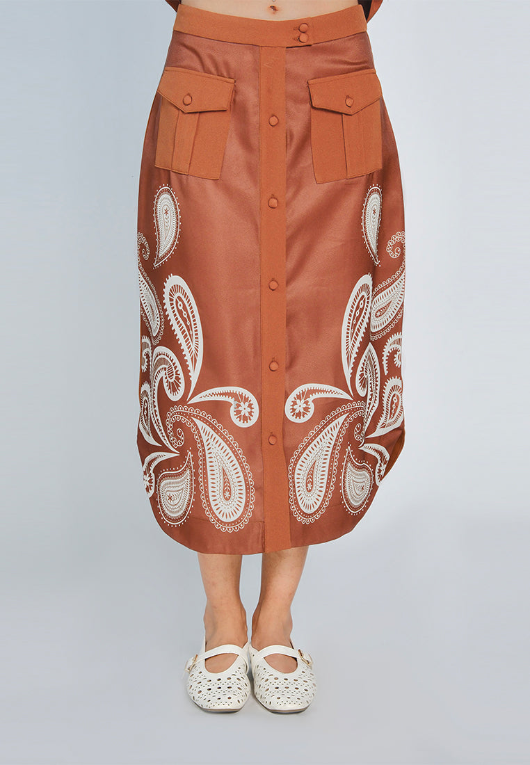 Nobleza Farrell Skirt  (Brown)