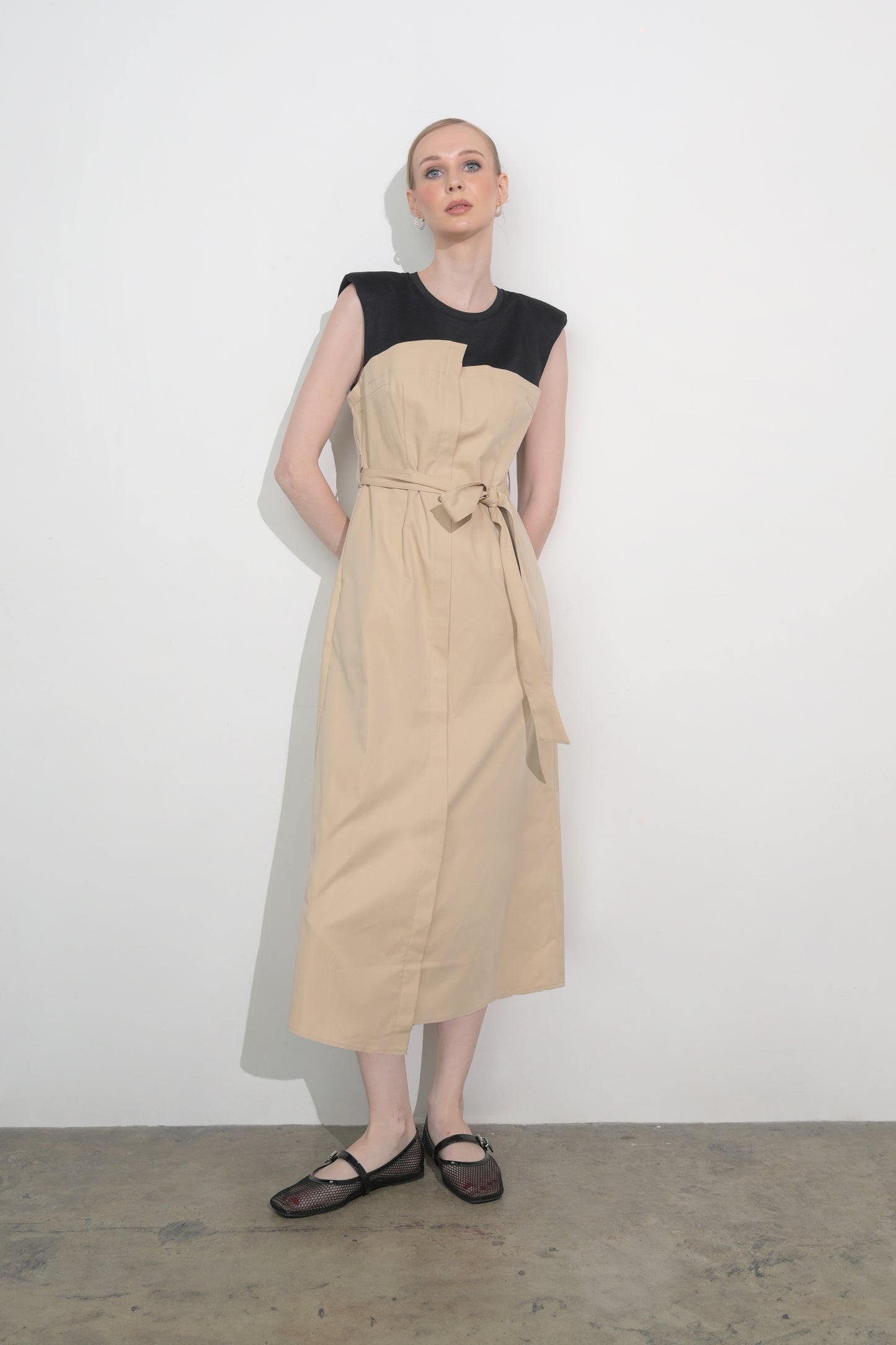 Raf Fargo Sleeveless Dress (Blk/Khak)