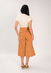 Faustine Extended Sleeve Pantsuit (Cream/Camel)