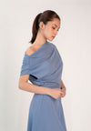 Fedora Extended Sleeve Dress (Dark Blue)