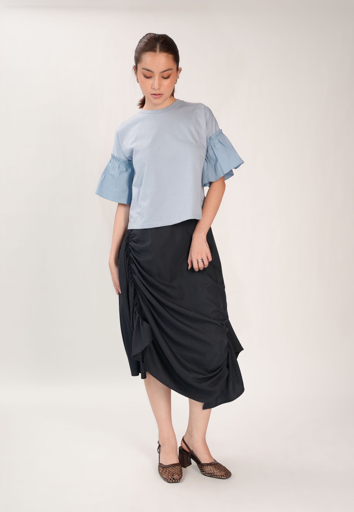 Femi Short Sleeve Top (Dusty Blue)
