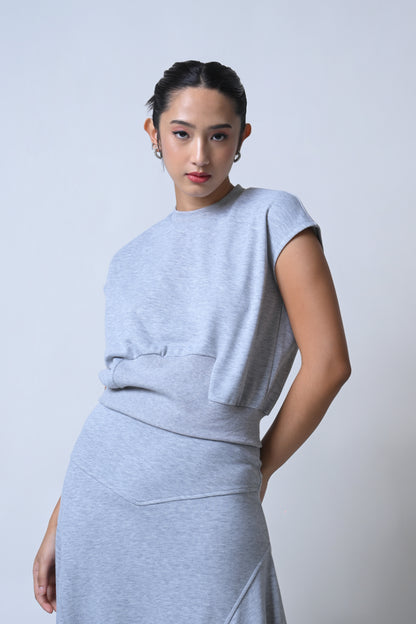 Ferris Short Sleeve Top (Gray)