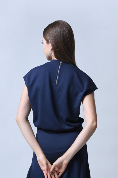 Ferris Short Sleeve Top (Navy)