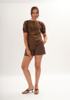 Fiadh Short Sleeve Top (Brown)