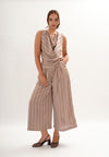 Fifer Sleeveless Top (Striped Brown)