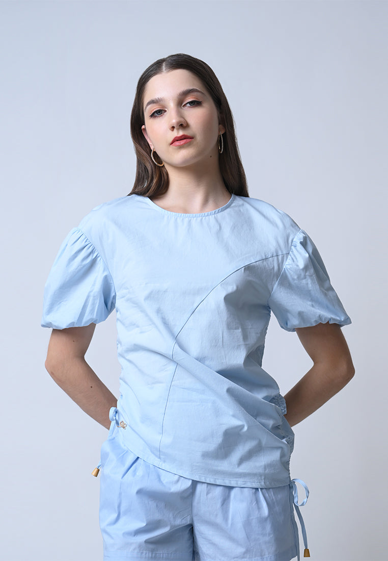 Fika Short Sleeve Top (Light Blue)