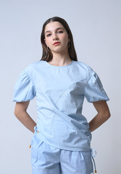 Fika Short Sleeve Top (Light Blue)