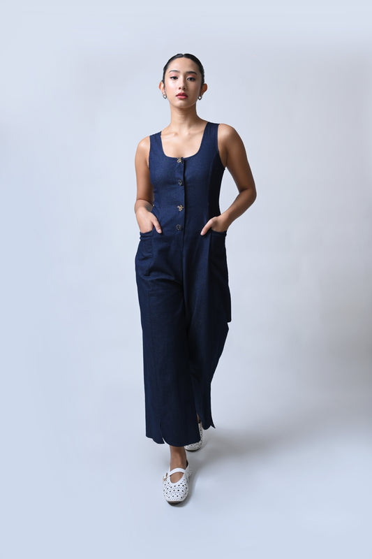 Fitch Sleeveless Pantsuit  (Chambray)