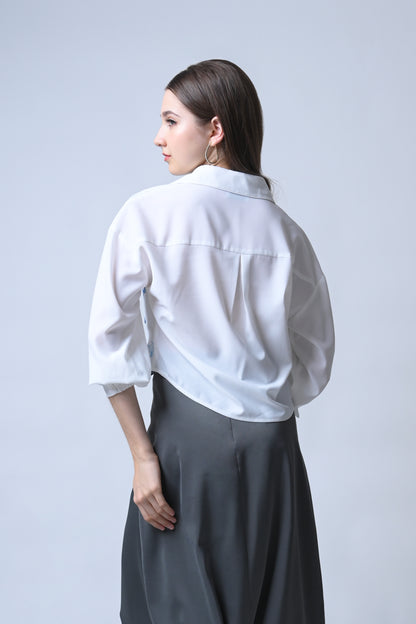 Flinty Long Sleeve Top (White)