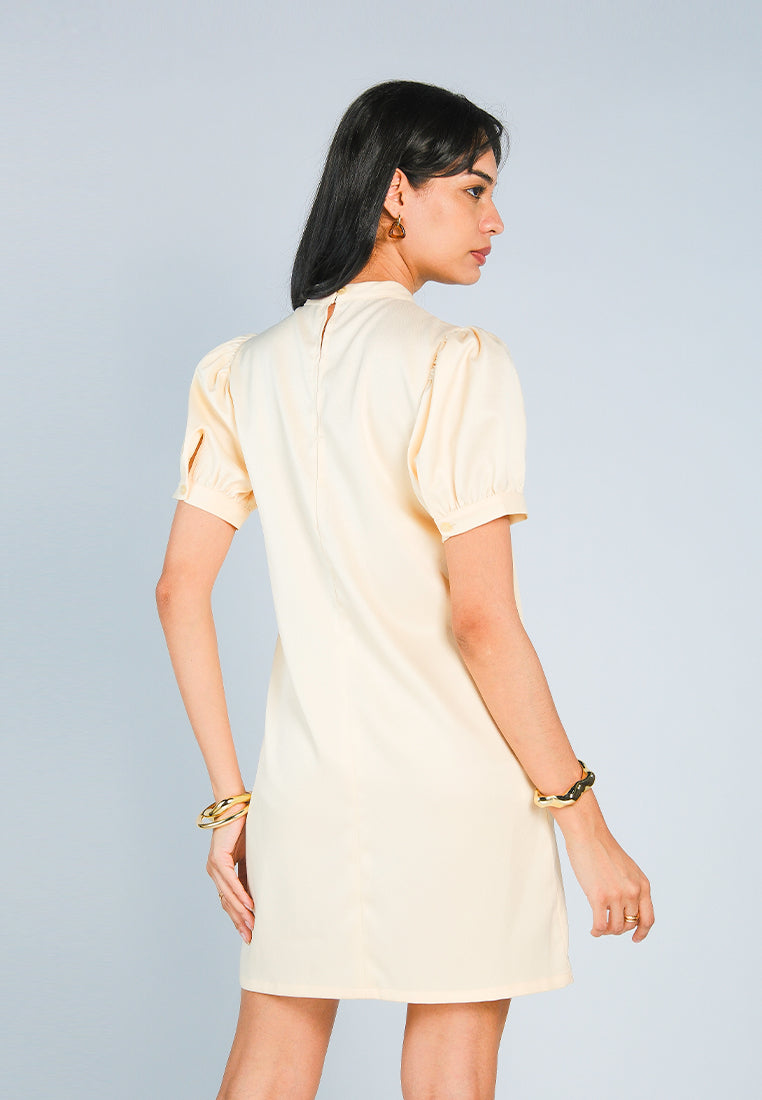 Nobleza Florynn Short Sleeve Dress (Yellow)