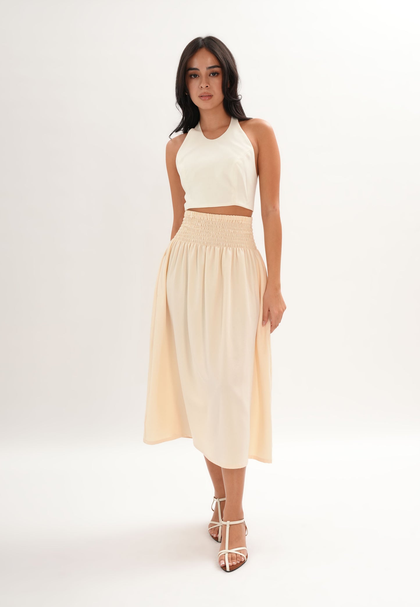 Folds Sleeveless Top (Offwhite)