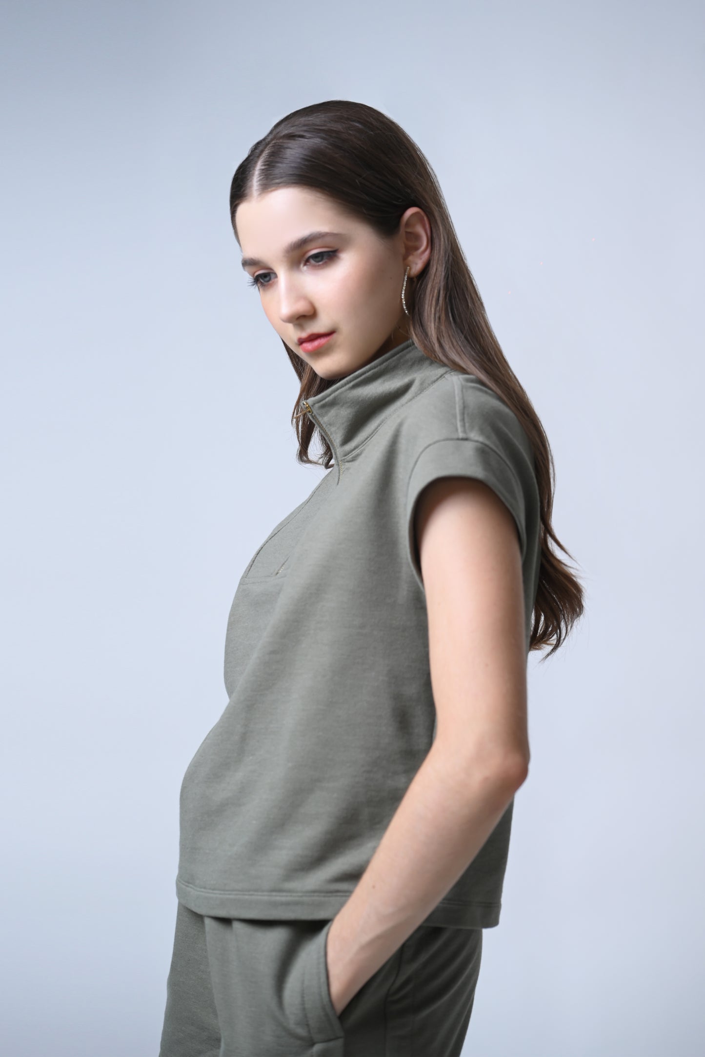 Foster Short Sleeve Top (Olive)