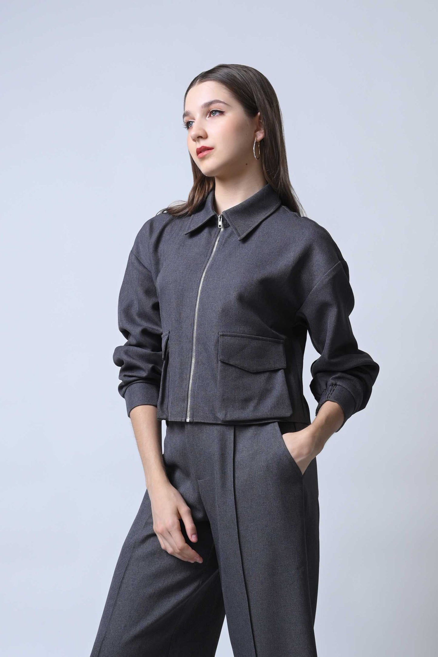 Frappe Long Sleeve Jacket (Charcoal)