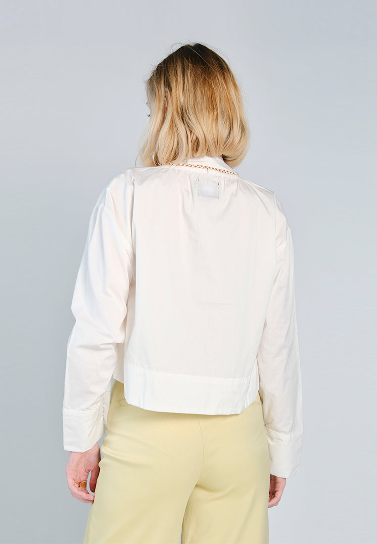 Nobleza Fredrinn Long Sleeve Top  (Off-white)