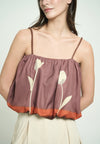 Gabriele Sleeveless Top (Spot Print Brown)