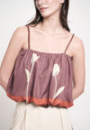 Gabriele Sleeveless Top (Spot Print Brown)
