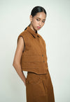 Gaella Extended Sleeve Top (Toffee)