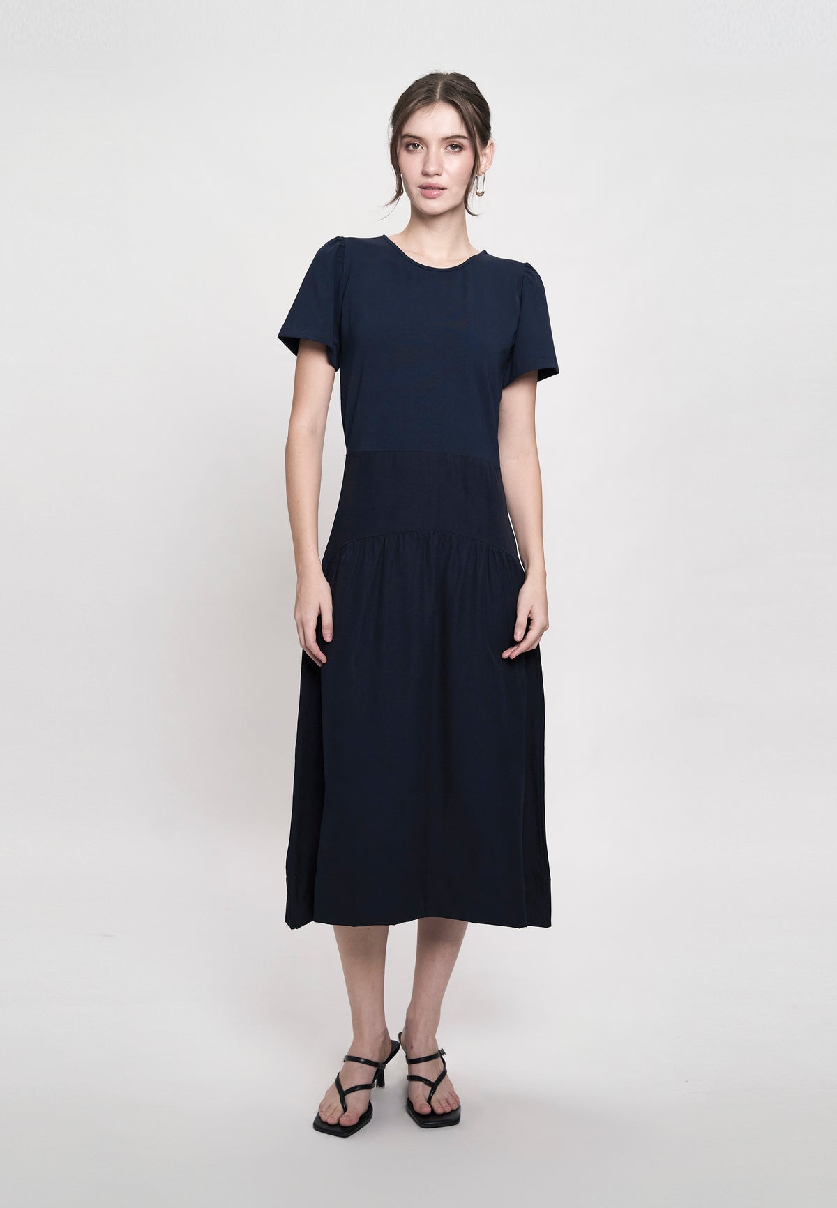 Gaia Short Sleeve Dress (Navy)