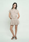 Gaile Short Sleeve Top (Taupe)