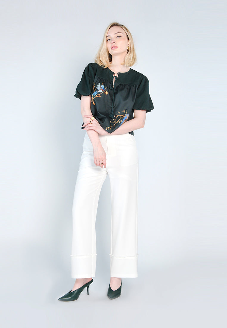 Nobleza Galen Short Sleeve Top (D.Green)