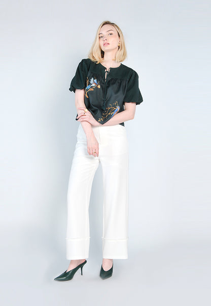 Nobleza Galen Short Sleeve Top (D.Green)