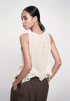 Gandham Sleeveless Top (Cream)