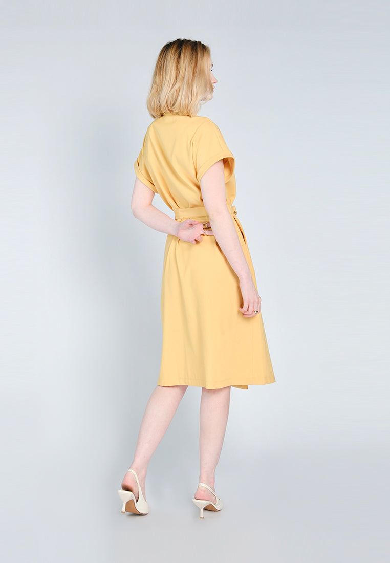 Nobleza Gani Extended Sleeve Dress (Yellow)