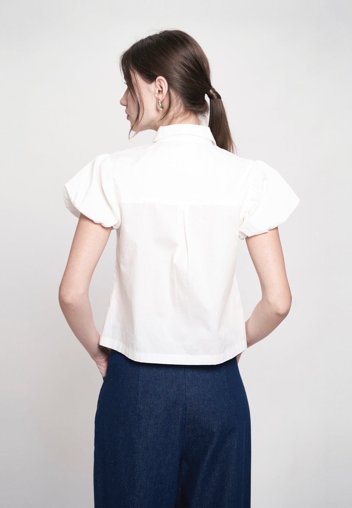 Gemma Shorts Sleeve Top (Offwhite)
