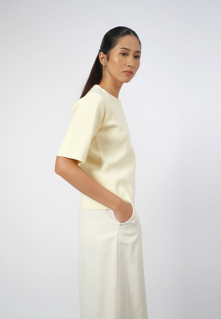 Raf Gemma Short Sleeve Top (Yellow Butter)