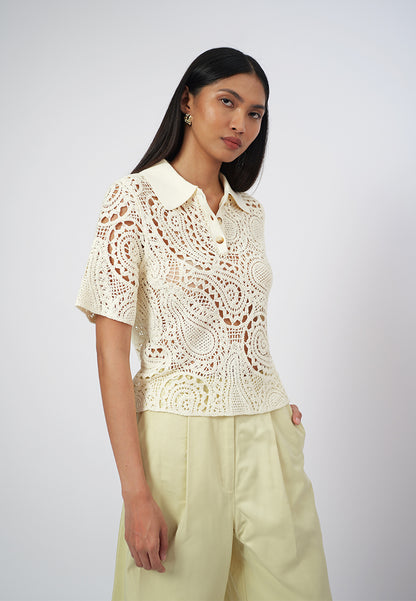Raf Giana Short Sleeve Top (Yellow Butter)