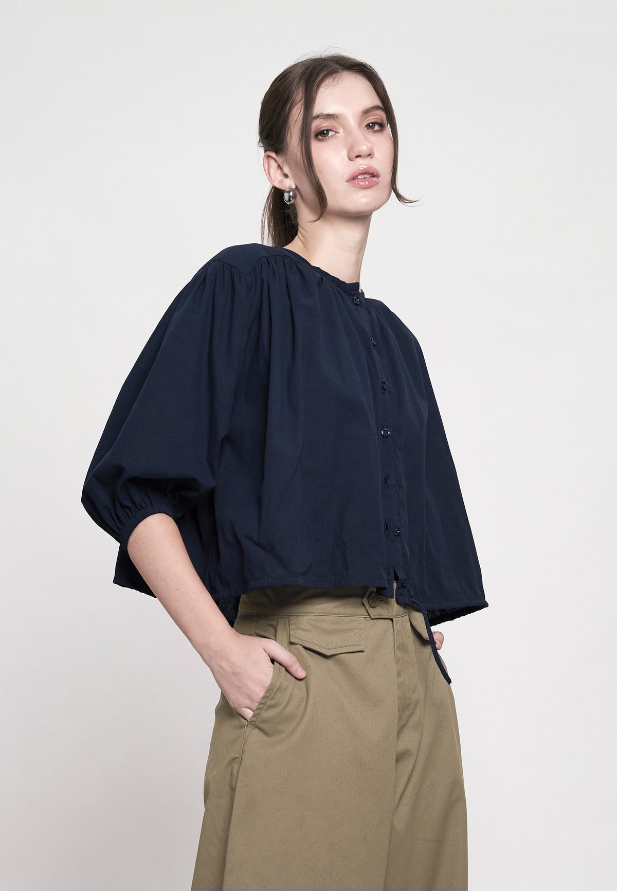 Gibson Quarter Sleeve Top (Navy)