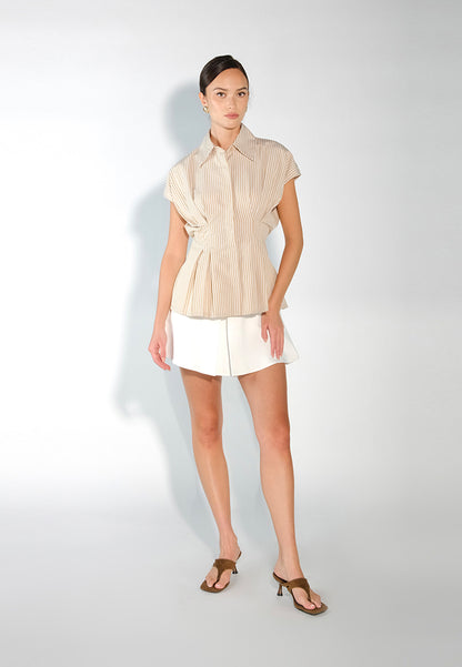 Sari- Sari Giliw Short Sleeve Top (Striped Brown)