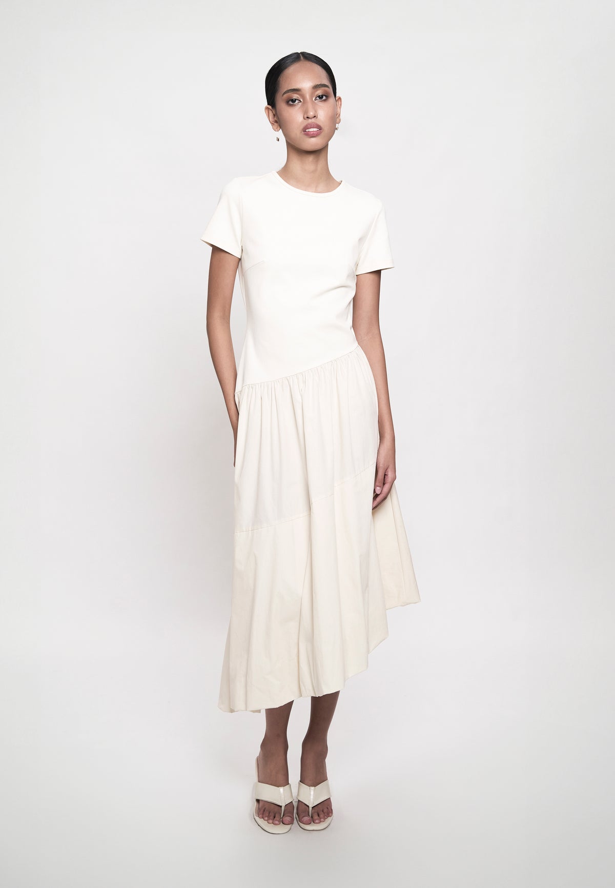 Ginc Short Sleeve Dress (Cream)