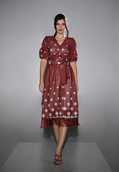 RAF Glassgow Short Sleeve Dress W/Inner (Burgundy)