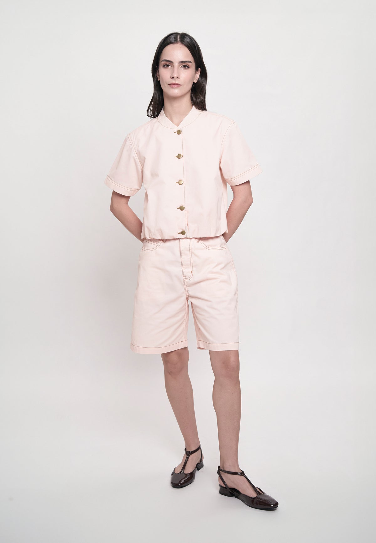 Glydel Short Sleeve Top (Light Pink)