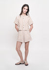 Graham Short Sleeve Top (Striped Brown)