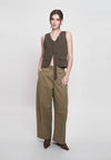 Grey Sleeveless Top (Brown )