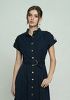 Gustava Extended Sleeve Dress (Navy)