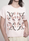 Gyselle Short Sleeve Shirt Top (Spot Print Pink)