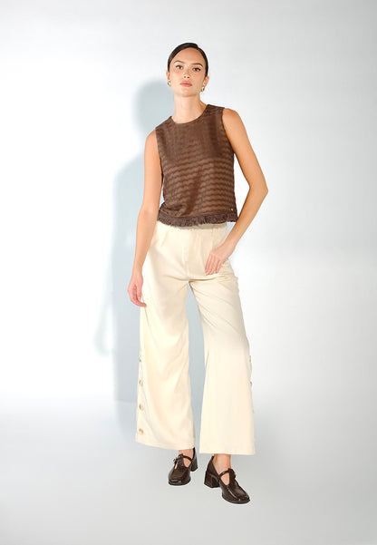 Sari- Sari Hanabi Sleeveless Top (Brown)