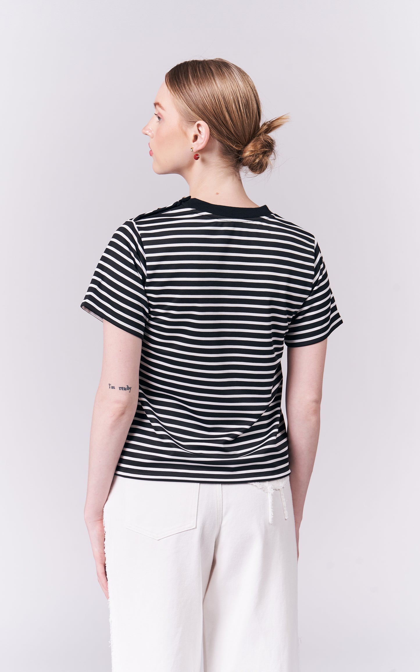 DNM Studios Hanvika Short Sleeve Top (Blk/Wht)