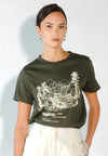 Culturatees Hayahay Short Sleeve Shirt Top  (Olive Green)