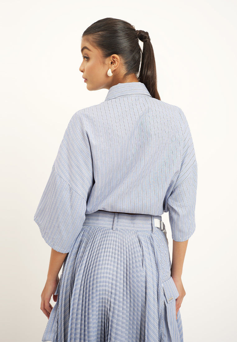 Raf Heron Short Sleeve Top (Blue/White)